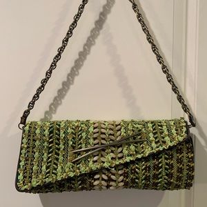 Mary Frances green beaded handbag clutch